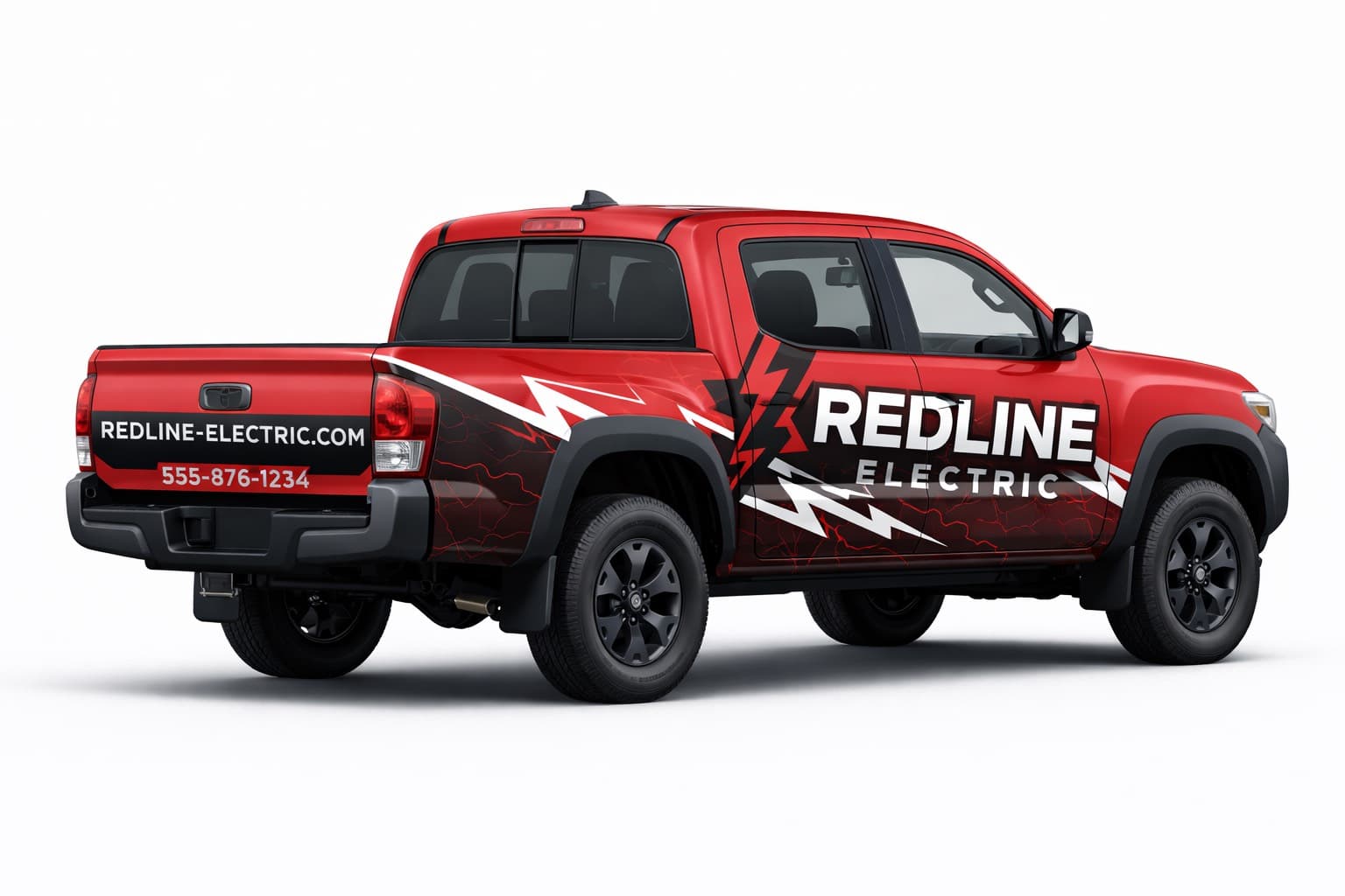Vehicle wrap design proof review for a Tacoma