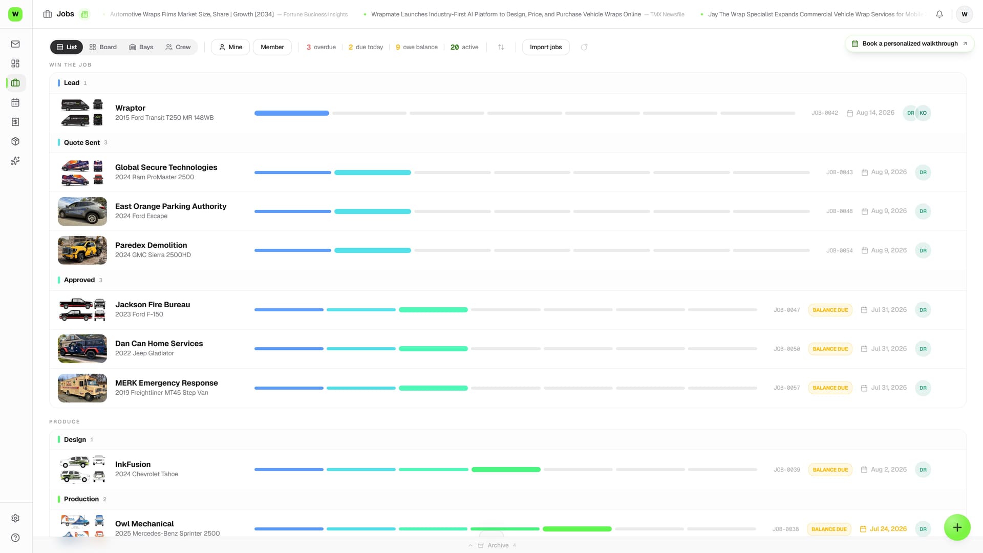 The Wraptor job board