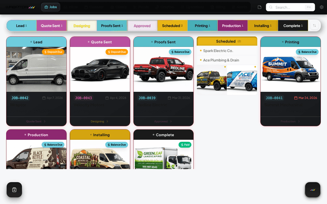 Wraptor job board in light mode theme
