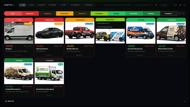 Wraptor job board in dark mode theme